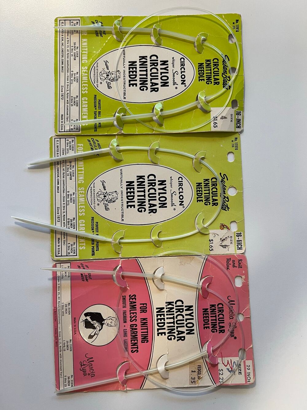 3 Nylon Circular Knitting Needles with Original Packaging